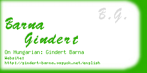 barna gindert business card